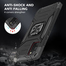 For Samsung Galaxy A02s(EU Version) Magnetic Armor Shockproof TPU + PC Case with Metal Ring Holder(Black)