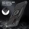 For Samsung Galaxy A02s(EU Version) Magnetic Armor Shockproof TPU + PC Case with Metal Ring Holder(Black)