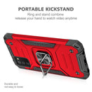 For Samsung Galaxy A02s(EU Version) Magnetic Armor Shockproof TPU + PC Case with Metal Ring Holder(Red)