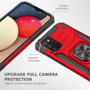 For Samsung Galaxy A02s(EU Version) Magnetic Armor Shockproof TPU + PC Case with Metal Ring Holder(Red)