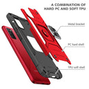 For Samsung Galaxy A02s(EU Version) Magnetic Armor Shockproof TPU + PC Case with Metal Ring Holder(Red)