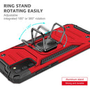 For Samsung Galaxy A02s(EU Version) Magnetic Armor Shockproof TPU + PC Case with Metal Ring Holder(Red)