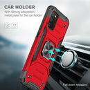 For Samsung Galaxy A02s(EU Version) Magnetic Armor Shockproof TPU + PC Case with Metal Ring Holder(Red)