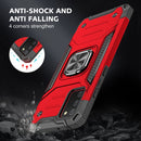 For Samsung Galaxy A02s(EU Version) Magnetic Armor Shockproof TPU + PC Case with Metal Ring Holder(Red)