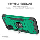 For Samsung Galaxy A02s(EU Version) Magnetic Armor Shockproof TPU + PC Case with Metal Ring Holder(Dark Green)