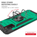 For Samsung Galaxy A02s(EU Version) Magnetic Armor Shockproof TPU + PC Case with Metal Ring Holder(Dark Green)