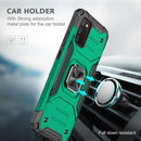 For Samsung Galaxy A02s(EU Version) Magnetic Armor Shockproof TPU + PC Case with Metal Ring Holder(Dark Green)