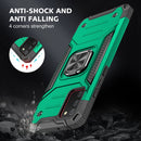 For Samsung Galaxy A02s(EU Version) Magnetic Armor Shockproof TPU + PC Case with Metal Ring Holder(Dark Green)