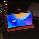 For TCL 20 SE idewei Crazy Horse Texture Horizontal Flip Leather Case with Holder & Card Slots & Wallet(White)