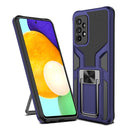 For Samsung Galaxy A52 4G / 5G Armor 2 in 1 PC + TPU Magnetic Shockproof Case with Foldable Holder(Blue)