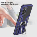 For Samsung Galaxy A52 4G / 5G Armor 2 in 1 PC + TPU Magnetic Shockproof Case with Foldable Holder(Blue)