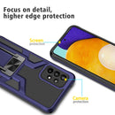 For Samsung Galaxy A52 4G / 5G Armor 2 in 1 PC + TPU Magnetic Shockproof Case with Foldable Holder(Blue)