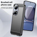 For Huawei P50 Pro Brushed Texture Carbon Fiber TPU Case(Black)