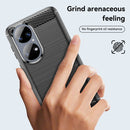 For Huawei P50 Pro Brushed Texture Carbon Fiber TPU Case(Black)