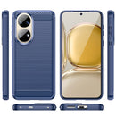 For Huawei P50 Pro Brushed Texture Carbon Fiber TPU Case(Blue)