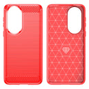 For Huawei P50 Pro Brushed Texture Carbon Fiber TPU Case(Red)