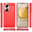 For Huawei P50 Pro Brushed Texture Carbon Fiber TPU Case(Red)
