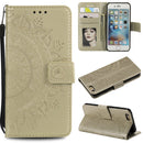Totem Flower Embossed Horizontal Flip TPU + PU Leather Case with Holder & Card Slots & Wallet For iPhone 6(Gold)
