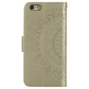 Totem Flower Embossed Horizontal Flip TPU + PU Leather Case with Holder & Card Slots & Wallet For iPhone 6(Gold)
