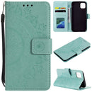 Totem Flower Embossed Horizontal Flip TPU + PU Leather Case with Holder & Card Slots & Wallet For iPhone 11 Pro(Green)