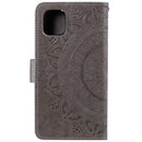 Totem Flower Embossed Horizontal Flip TPU + PU Leather Case with Holder & Card Slots & Wallet For iPhone 11 Pro(Grey)