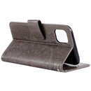 Totem Flower Embossed Horizontal Flip TPU + PU Leather Case with Holder & Card Slots & Wallet For iPhone 11 Pro(Grey)