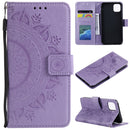 Totem Flower Embossed Horizontal Flip TPU + PU Leather Case with Holder & Card Slots & Wallet For iPhone 11 Pro(Purple)