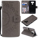 For LG G6 Totem Flower Embossed Horizontal Flip TPU + PU Leather Case with Holder & Card Slots & Wallet(Grey)