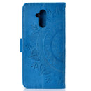 For Huawei Mate 20 Lite Totem Flower Embossed Horizontal Flip TPU + PU Leather Case with Holder & Card Slots & Wallet(Blue)