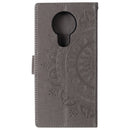 For Nokia 5.3 Totem Flower Embossed Horizontal Flip TPU + PU Leather Case with Holder & Card Slots & Wallet(Grey)