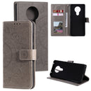 For Nokia 5.3 Totem Flower Embossed Horizontal Flip TPU + PU Leather Case with Holder & Card Slots & Wallet(Grey)