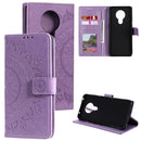 For Nokia 5.3 Totem Flower Embossed Horizontal Flip TPU + PU Leather Case with Holder & Card Slots & Wallet(Purple)