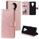 For Nokia 5.3 Totem Flower Embossed Horizontal Flip TPU + PU Leather Case with Holder & Card Slots & Wallet(Rose Gold)