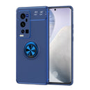 For vivo X60 Pro Plus Metal Ring Holder 360 Degree Rotating TPU Case(Blue+Blue)