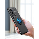 For vivo X60 Pro Plus Metal Ring Holder 360 Degree Rotating TPU Case(Blue+Blue)