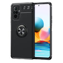 For Xiaomi Redmi Note 10 Pro Metal Ring Holder 360 Degree Rotating TPU Case(Black+Black)