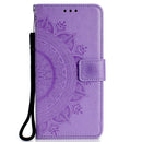 For Xiaomi Redmi 9A Totem Flower Embossed Horizontal Flip TPU + PU Leather Case with Holder & Card Slots & Wallet(Purple)