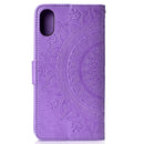 For Xiaomi Redmi 9A Totem Flower Embossed Horizontal Flip TPU + PU Leather Case with Holder & Card Slots & Wallet(Purple)
