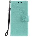 For Xiaomi Redmi Note 9 Totem Flower Embossed Horizontal Flip TPU + PU Leather Case with Holder & Card Slots & Wallet(Green)