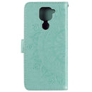 For Xiaomi Redmi Note 9 Totem Flower Embossed Horizontal Flip TPU + PU Leather Case with Holder & Card Slots & Wallet(Green)