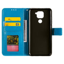 For Xiaomi Redmi Note 9 Totem Flower Embossed Horizontal Flip TPU + PU Leather Case with Holder & Card Slots & Wallet(Blue)