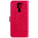 For Xiaomi Redmi Note 9 Totem Flower Embossed Horizontal Flip TPU + PU Leather Case with Holder & Card Slots & Wallet(Red)