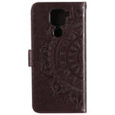 For Xiaomi Redmi Note 9 Totem Flower Embossed Horizontal Flip TPU + PU Leather Case with Holder & Card Slots & Wallet(Brown)
