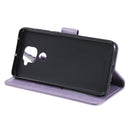 For Xiaomi Redmi Note 9 Totem Flower Embossed Horizontal Flip TPU + PU Leather Case with Holder & Card Slots & Wallet(Purple)