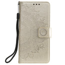 For Xiaomi Redmi Note 9 Totem Flower Embossed Horizontal Flip TPU + PU Leather Case with Holder & Card Slots & Wallet(Gold)