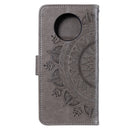For Xiaomi Redmi Note 9T Totem Flower Embossed Horizontal Flip TPU + PU Leather Case with Holder & Card Slots & Wallet(Grey)