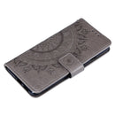 For Xiaomi Redmi Note 9T Totem Flower Embossed Horizontal Flip TPU + PU Leather Case with Holder & Card Slots & Wallet(Grey)