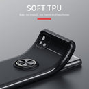 For OPPO Realme C20 Metal Ring Holder 360 Degree Rotating TPU Case(Blue+Blue)