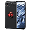 For OPPO Realme C20 Metal Ring Holder 360 Degree Rotating TPU Case(Black+Red)