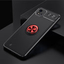 For OPPO Realme C20 Metal Ring Holder 360 Degree Rotating TPU Case(Black+Red)